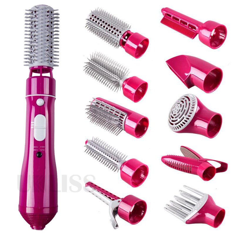 10 in 1 One-Step Hair Dryer Electric&Volumizer Air Brush Straight Hair/Curls Multifunctional Styling Tool Sticks Dryer Set