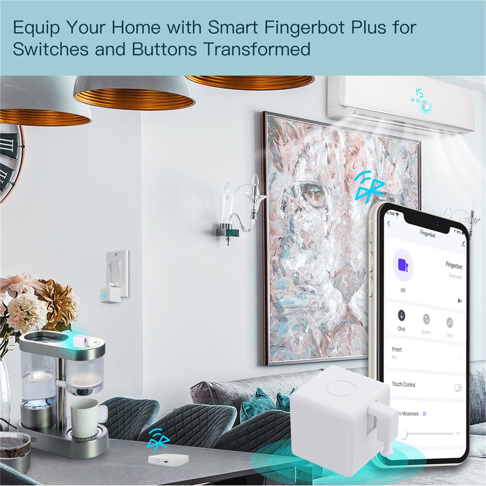 MOES Tuya Fingerbot pulsador robot de dedo Bluetooth aplicación Smart Life interruptor automático Control de voz Alexa Google Home