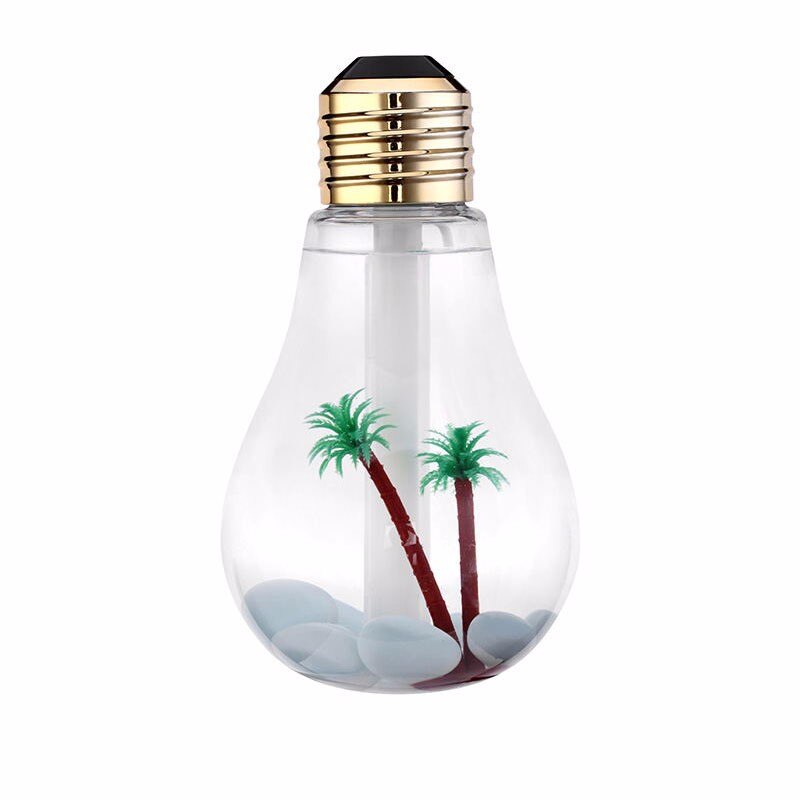 400ML Bulb Essential Oil Humidifier Ultrasonic Diffuser LED Night Light Air Freshener for Aromatherapy diffusers: Golden
