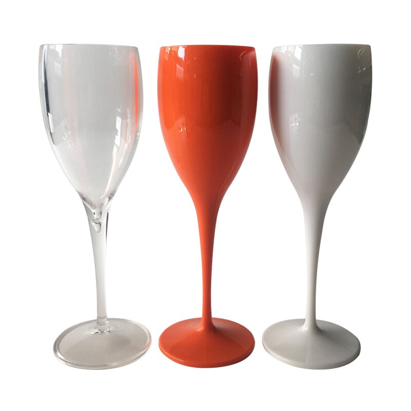 Moet Champagne Flutes Glasses Plastic Dishwasher-Safe White Acrylic Champagne Transparent Wine Glass Stemware