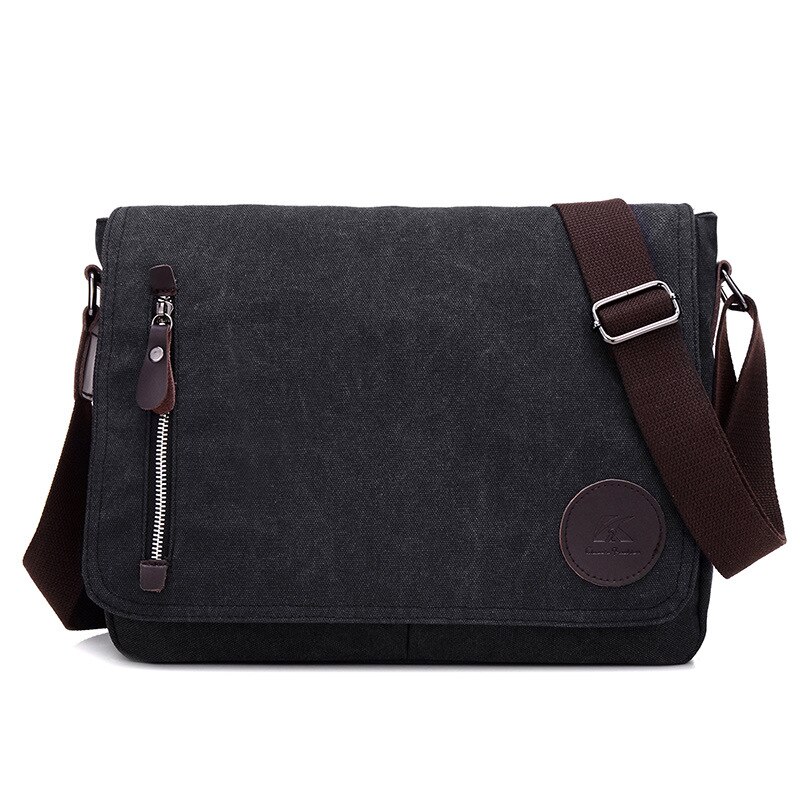 Stijl Canvas Tas Mode Mannen Aktetas Single-Schoudertas Business Messenger Toevallige Tas Retro Canvas Tas: Black