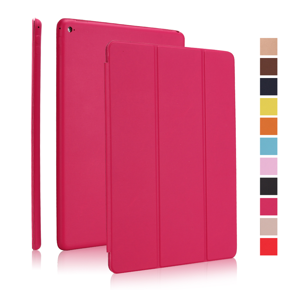 For ipad Pro 9.7 Case A1673 A1674 PU Leather Magnetic Smart Cover for ipad Pro 9.7 Case with Flip Stand: Dark Pink