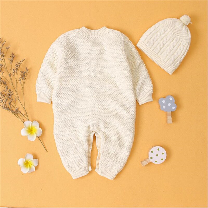 0-18M Winter Warm Thick Sweater For Baby Girl Boy Newborn Kid Clothes Long Sleeve Knitted Romper Long Sleeve Knitwear Outfit