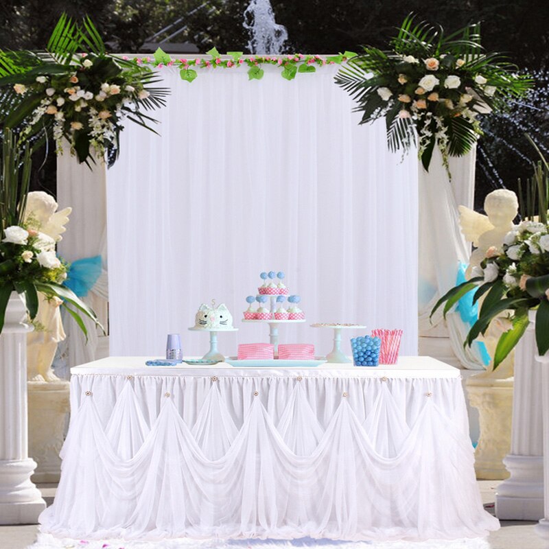1.5*2.15M Wedding Decoration Backdrop White Tulle Fabricphoto Background Birthday Photography Festival Room Decor