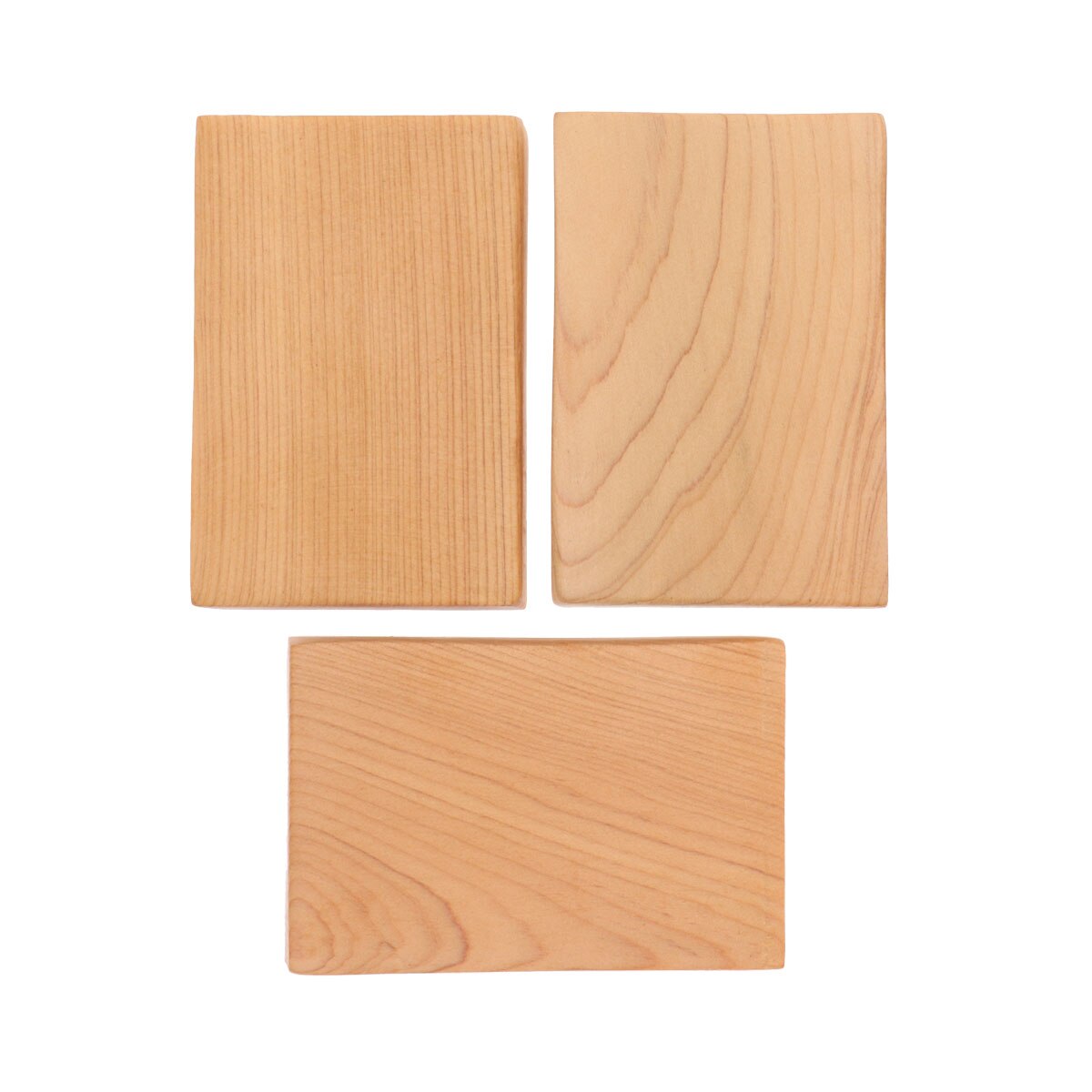 3pcs Wooden Block DIY Craft Cutout Wood Block for Art Crafts Project (Light Yellow): Default Title