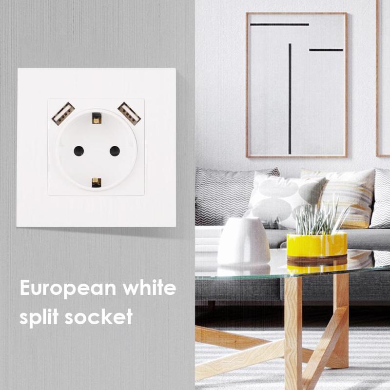 Electrical Wall Socket Double USB Port 220-250V 16A Socket Power Outlet