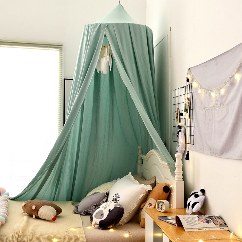 Moustiquaire pour lit de bébé, tente pour enfants, rideau de literie en dôme suspendu, décoration de chambre,: green