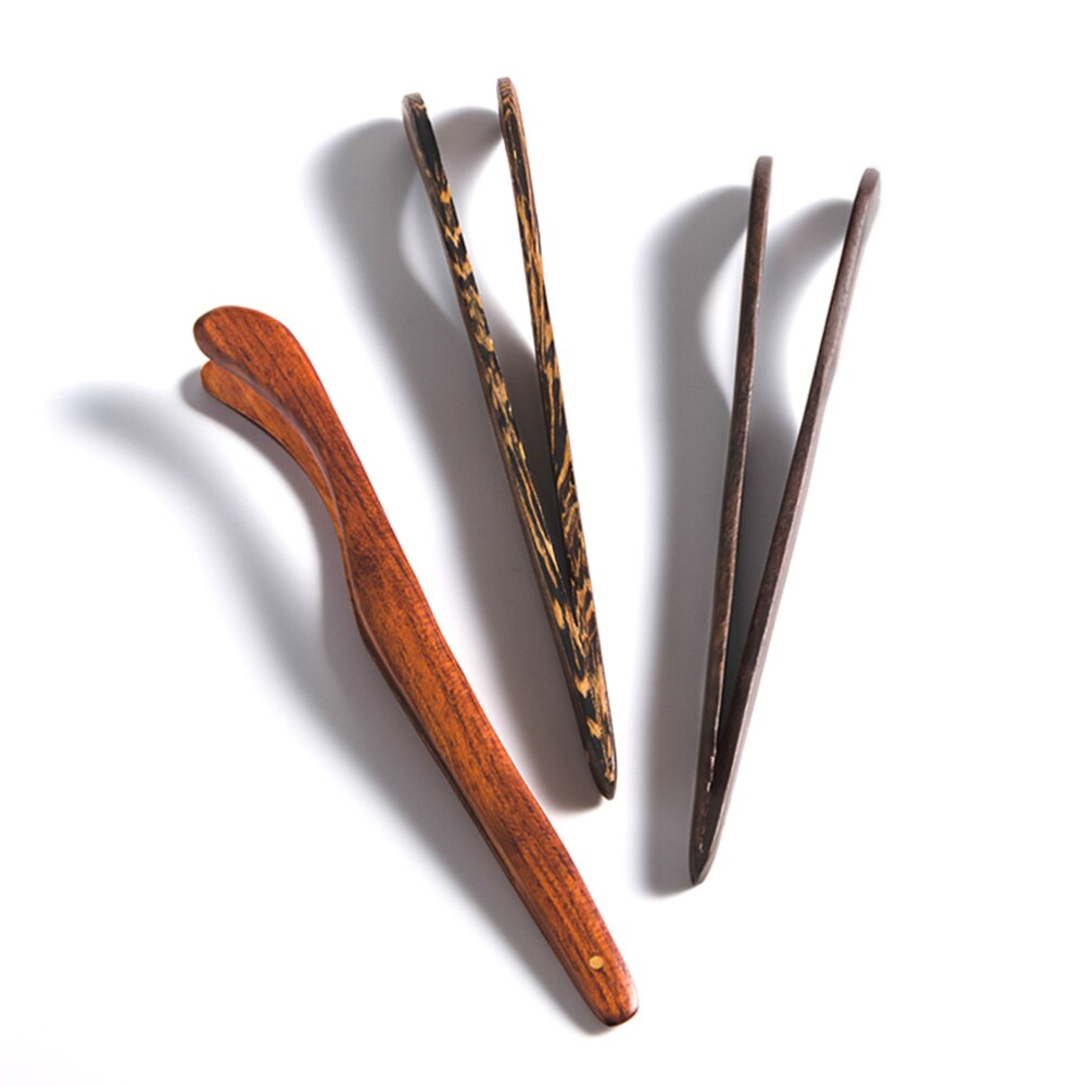 3PCS Tea Clamp Tea Ceremony Accessories Solid Wood Tea Clamp Wooden Tea Set Accessories for Tearoom Office Teahouse