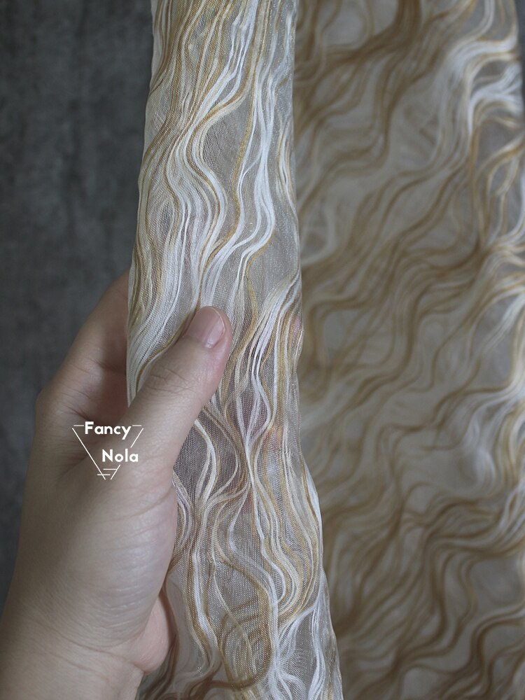 Tela de gasa entrelazada de hilo de algodón, tejido de textura ondulada, bricolaje, ropa, vestido, sándwich, tul, CG053