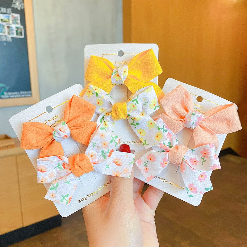 2Pcs Kleurrijke Baby Haar Clips Bows Kids Haarspelden Solid Bloemen Kinderen Haarspeldjes Clips Haar Accessoires Voor Baby Meisjes