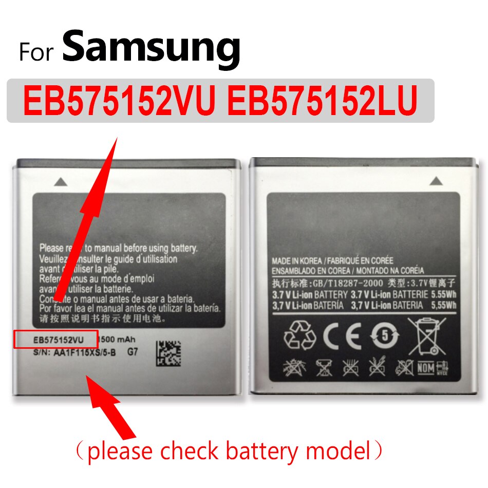 Batteria per Samsung GALAXY S S2 S3 S4 S5 mini S6 S7 Edge S8 S9 Plus S6edge S7edge S8plus S9plus SM G920F G925F G930F G935F G950F: EB575152VU EB575152L