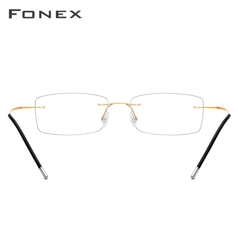 Gafas graduadas cuadradas ultraligeras sin montura Montura de gafas de aleación de titanio para hombre, gafas para miopía sin marco, gafas