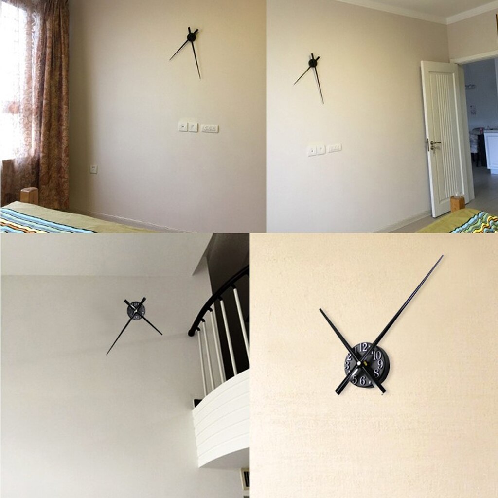 Backwards Frameless Wall Clock 3D Reverse Numbers Large Wall Watch