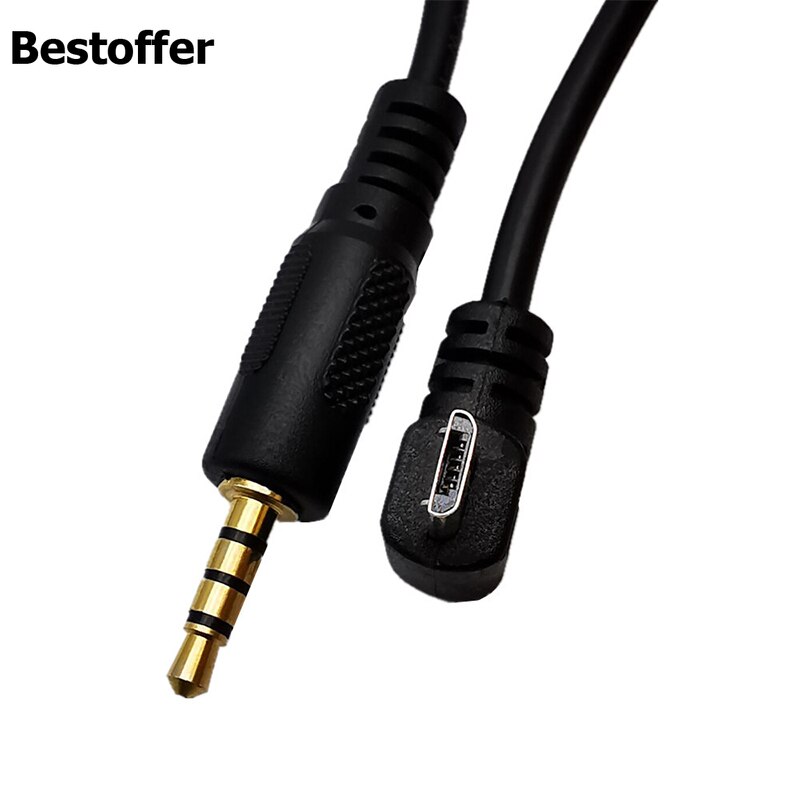 DC 3.5mm Stereo to Micro USB 5Pin Male AUX Adapter Convertor Cable For MP3 MP4