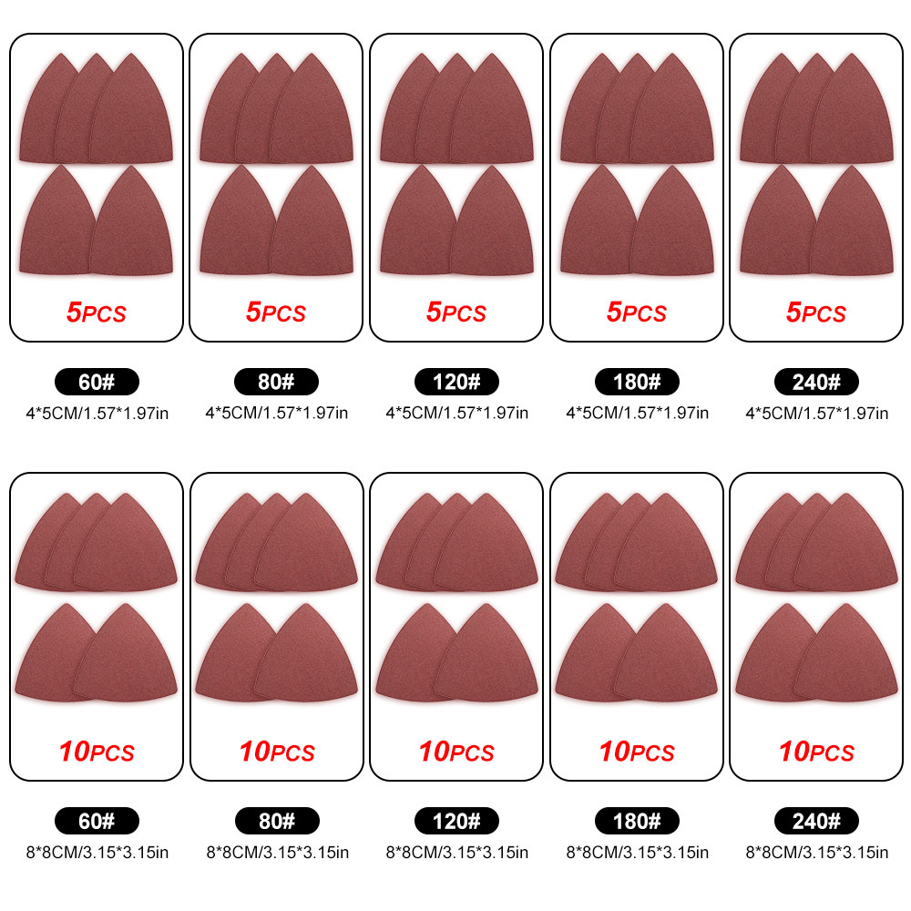 77Pcs Sandpaper Sanding Discs Hook Loop Sanding Paper Buffing Sheet 60/80/120/180/240 Grits Sandpaper Pads Oscillating Tools
