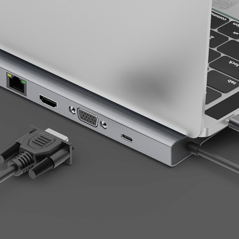 Usb type c hub  to 3.0 usb hdmi  rj45 usb hub voor professionele accessoires usb splitter multi 11 poorten type c hub usb-c hub