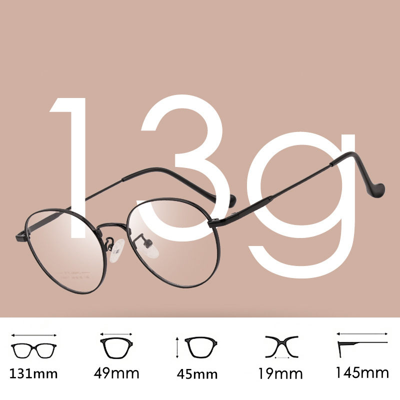 KatKani Titanium Alloy Two-tone Spectacle Frame Retro Round Men and Women Myopia Optics Prescription Eyeglasses Frame AC017