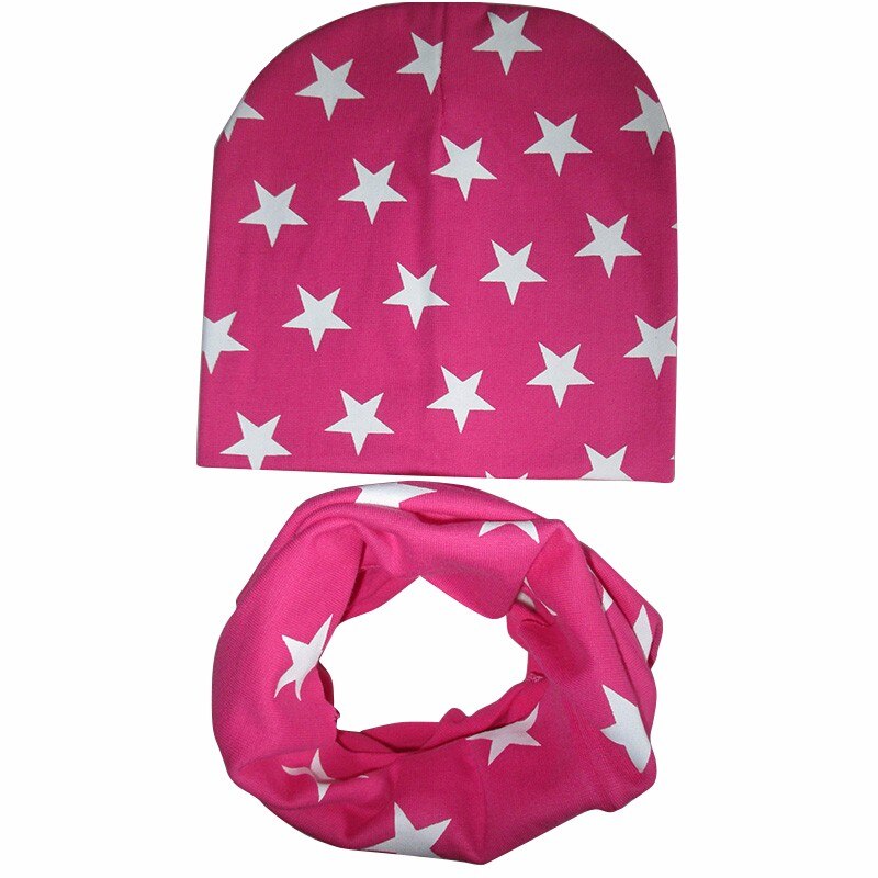 Kindermuts baby gehaakte muts baby winter muts sterrenprint halssjaal kraag warmer muts set baby capuchon katoenen warme muts sjaal: Een roos