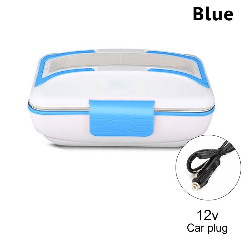 110V/12V Portable Electric Heating Lunch Box Food Warmer Heater Container & LunchBox: 12V Blue