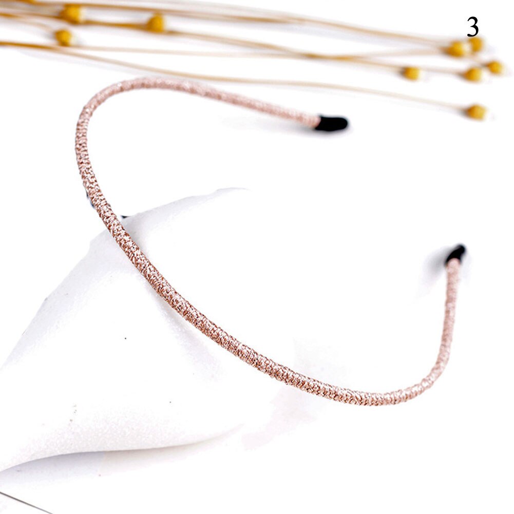 Vrouwen chique super dunne glitter haaraccessoires golvende glanzende metalen kleur hoofdband zomer haarband voor vrouwen en meisjes