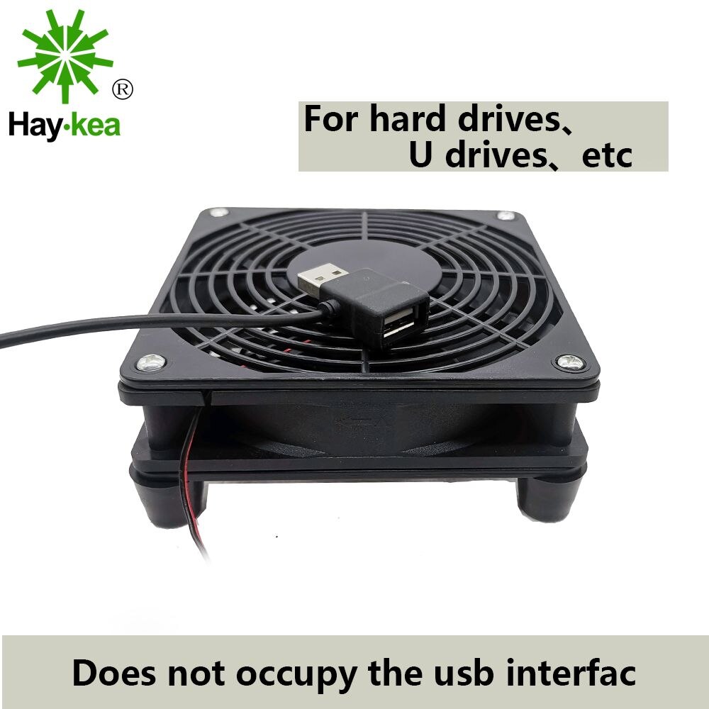 Router Koelventilator Diy Pc Cooler Tv Box Draadloze Stille Stille Dc 5V Usb Power 120Mm Fan 120X25Mm 12Cm W/Schroeven Beschermende Netto: cooler 2000RPM