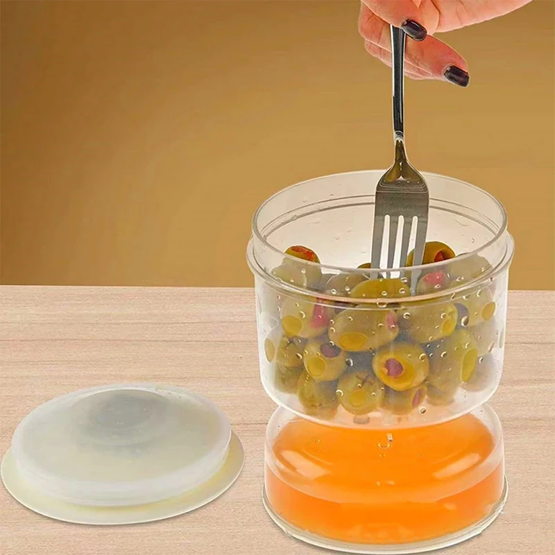 Augurk Pot Natte Droge Dispenser Voedsel Opslag Container Olijf Zandloper Pot Sap Separator Keuken Opbergdoos Komkommer Container