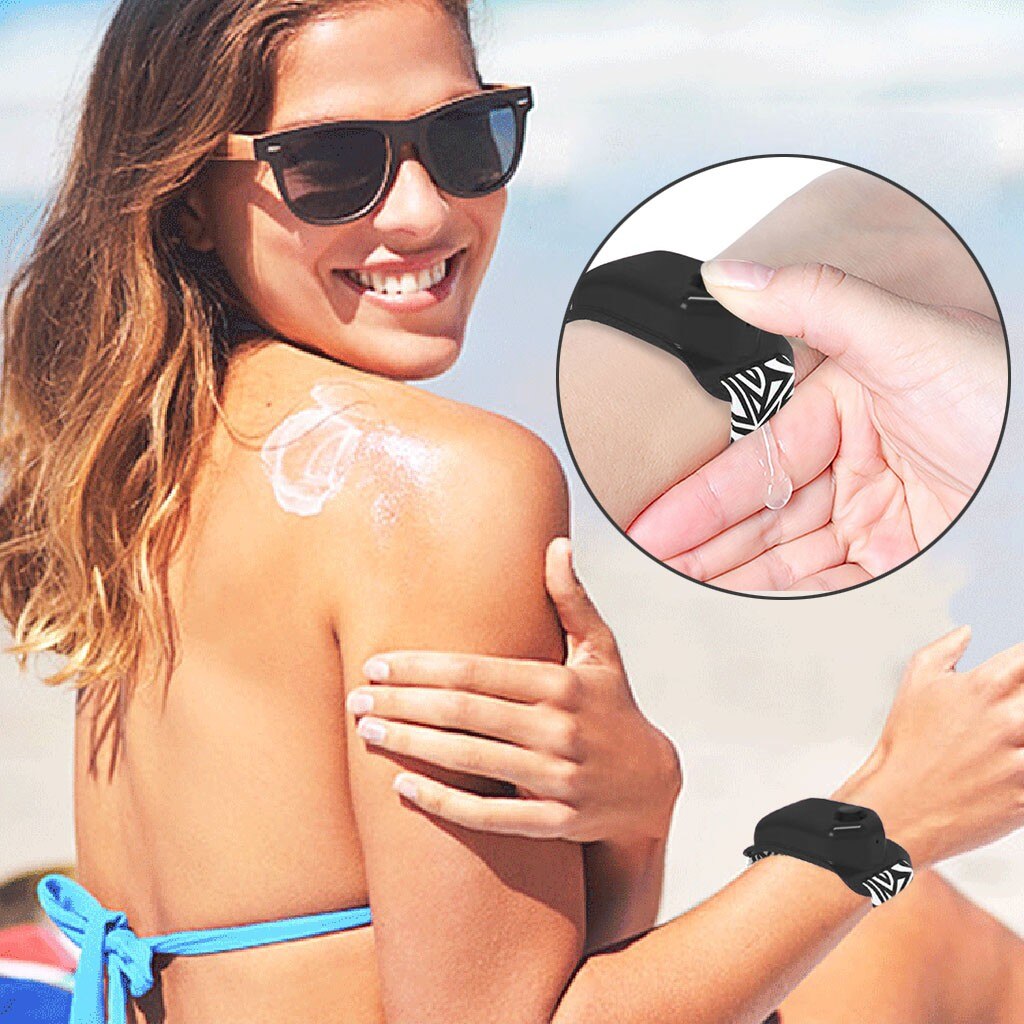 25#Hand Sanitizer Dispensing Portable Bracelet Wristband Hand Dispenser 10ML Wash Hands Gel Safer Disinfection Sanitizer: A