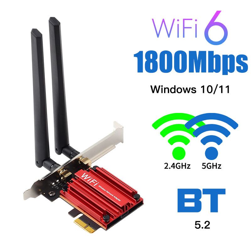 1200Mbps Wireless PCI-e Adapter 802.11ac Bluetooth 4.0 WiFi Wlan Card 2.4G/5GHz Desktop Wifi PCI Express Adapter For Win 7 10 11: WHITE
