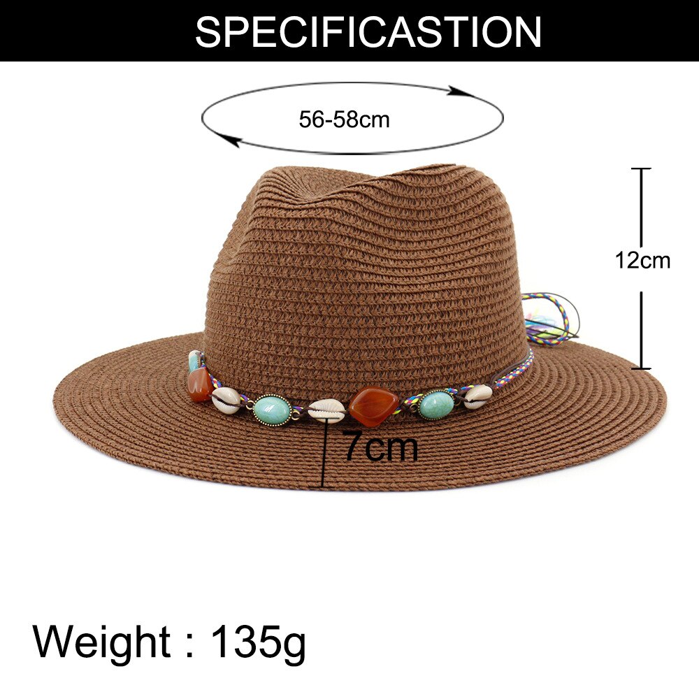 Women's Hat Summer Wide Brim Straw Hats Big Sun Hats UV Protection Panama floppy Beach Hats Ladies hat chapeau femmel Fedoras