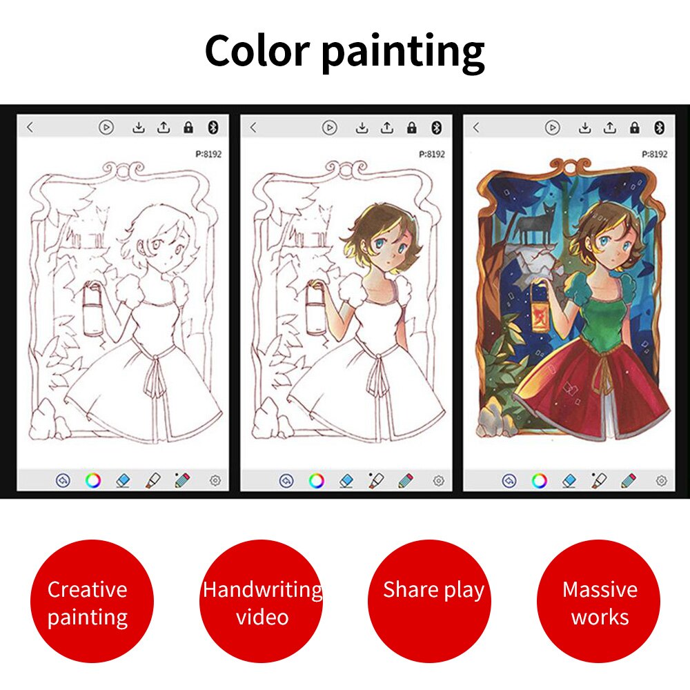 Tableta Digital de dibujo gráfico de 10,4x6,5 pulgadas, tablero de escritura de 8192 niveles con bolígrafo sin batería, para juego de dibujo, OSU AT