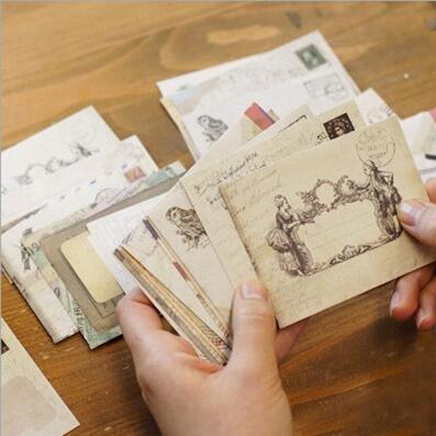 12pcs Mini Paper Ancient Envelope Vintage Home Office Stationery Craft Window Envelopes Wedding Invitation Stationery