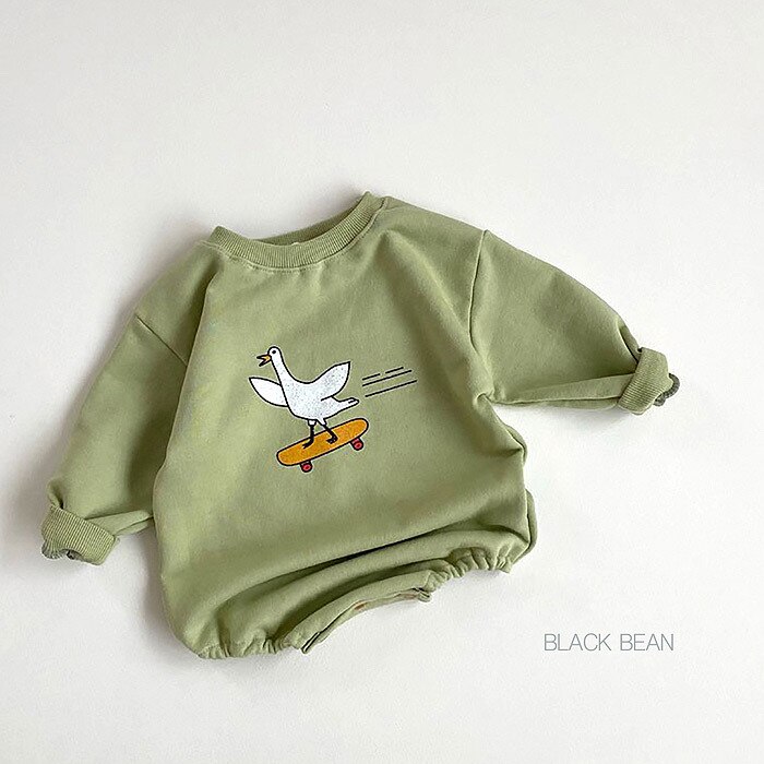 5127 -né bébé body automne Skateboard oie Onesies bébé fille une pièce vêtements à manches longues bébé garçon combinaison: green / 73cm