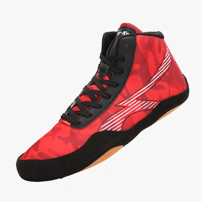 men women wrestling shoes sport blue red man Original Boxing Shoes Women Cotton Weightlifting Sneakers Training: Red / 45