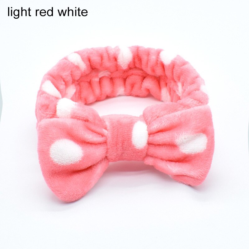 Omg Brief Coral Fleece Wassen Gezicht Haarbanden Voor Vrouwen Leuke Zachte Boog Meisjes Hoofdbanden Haarbanden Tulband Haar accessoires: Dots 2