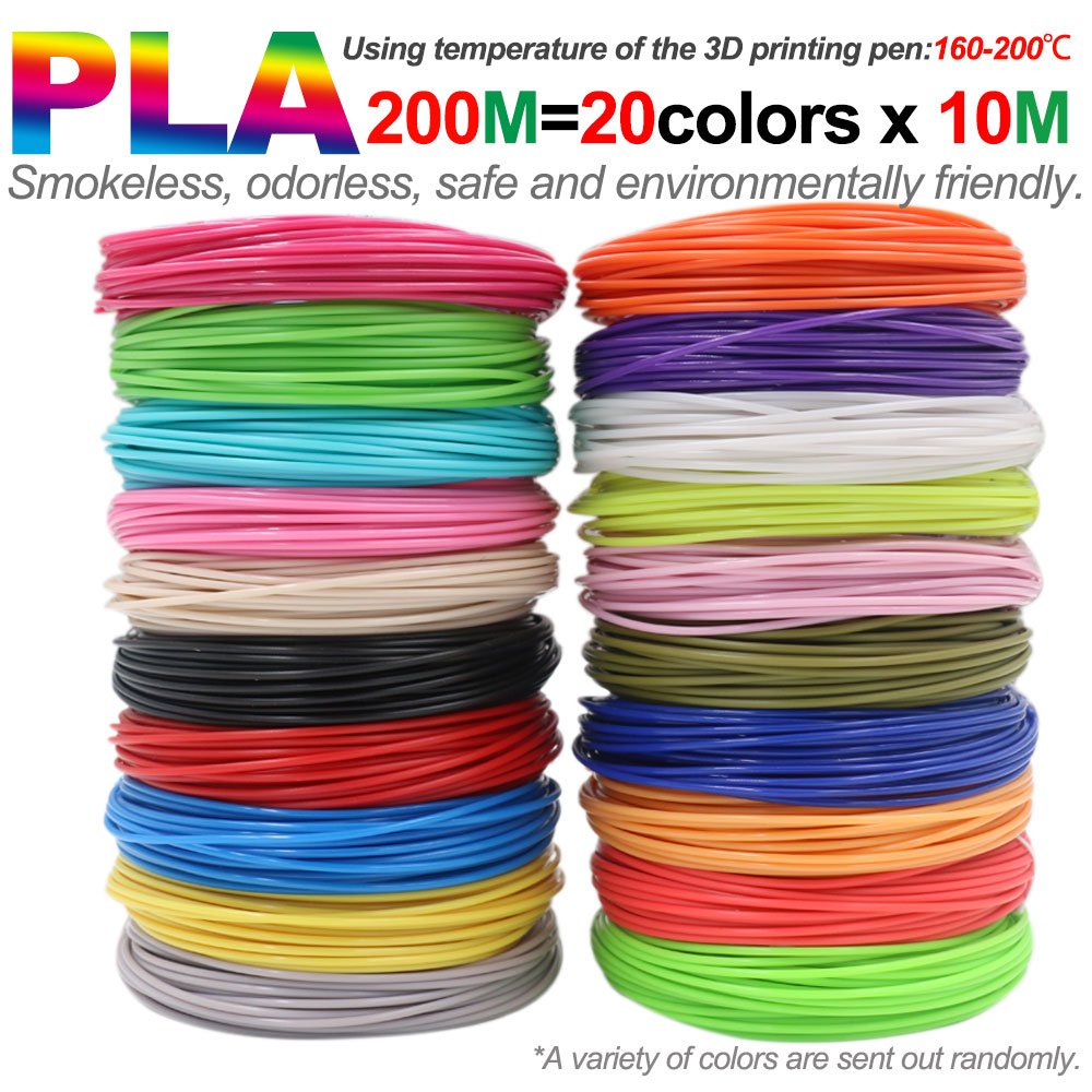 3d pennor levererar pla-filament för 3d pennors utskrift 50m 100m 150m 200m luktfri och säker plastpåfyllning för barns utskriftspenna: Grön