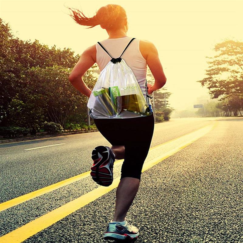 Clear Trekkoord Rugzak Draagbare Tasje Transparante Toilettas Opbergtas PVC Plastic Pull String Tas voor Reizen