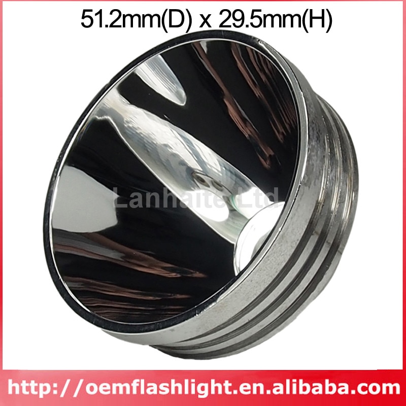 51.2 Mm (D) X 29.5 Mm (H) Smo Aluminium Reflector Voor Cree Xm-L/Cree XHP-50