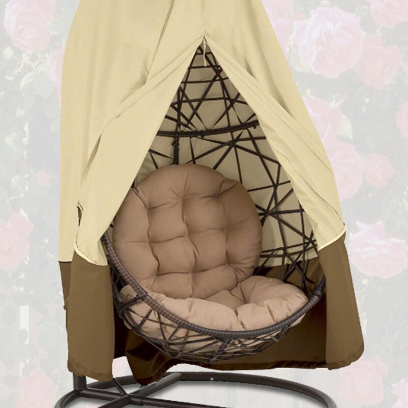 Dubbele schommelstoel waterdichte hoes rotan schommel patio tuin geweven hangende ei stoel zitting anti -uv 232 x 203cm