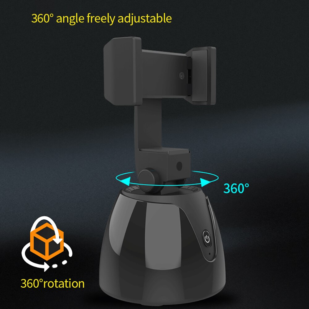 desktop Automatic Face Tracking and Camera Follower 360-degree Rotating Head Bracket for Mobile Phone Live VLOG Video Shooting