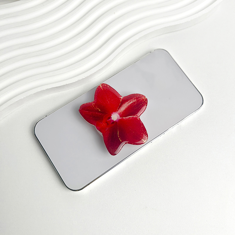 Orchid Phone Grip Holder Phalaenopsis Phone Grip Tok Folding Ring Foldable Cymbidium Griptok Case Cell Phone Bracket: PURPLE