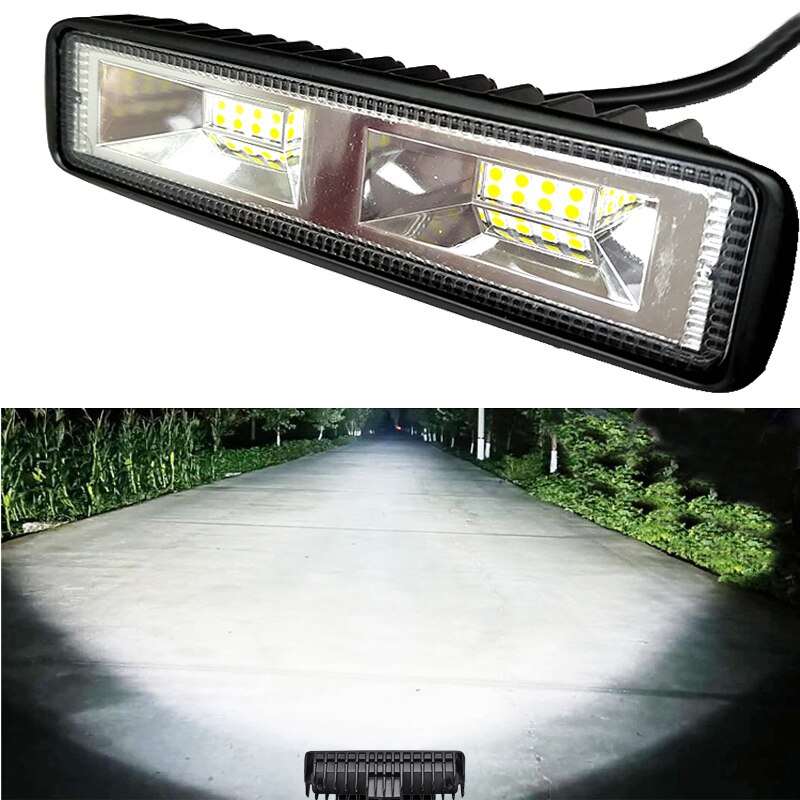 1-2Pcs 12V-24V LED Work Light Bar Flood Spot Offroad 4WD Car SUV Driving Fog Lamp Work Light Bar Flood Spot Offroad