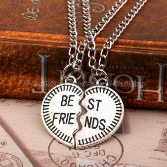 2 PCS Heart Puzzle Key Lock Best Friends BFF Necklace Friendship For Women Men Jewelry Pendant Necklaces Chain Collier: Style 06