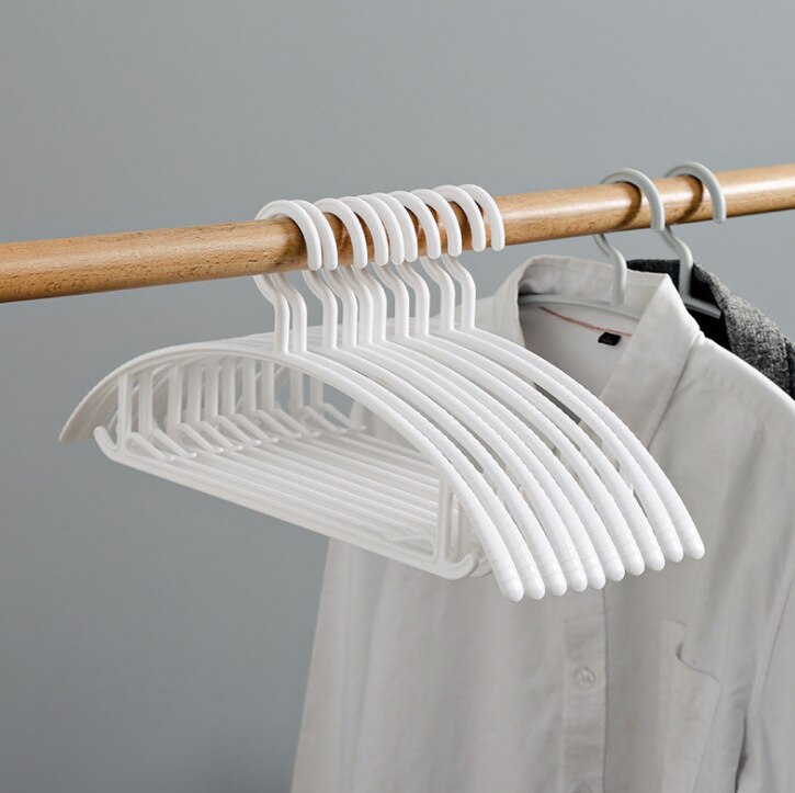 Cintres antidérapants pour vêtements, 10 pièces/ensemble, cintre en plastique épais, Anti-déformation, pour la maison: A-white