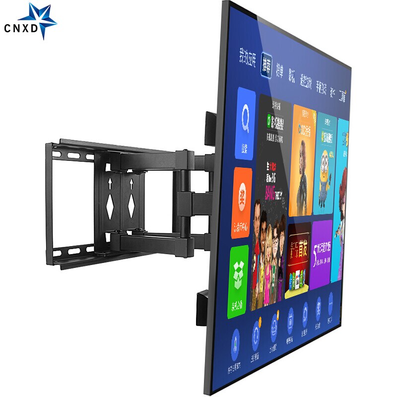 Full Motion TV Muurbeugel Dual Scharnierende Tilt Swivel Arm Beugel voor Meest 58-75 "Plasma TV tot 100 kg VESA 600x800mm