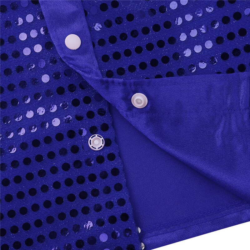 Camisa de manga larga con lentejuelas brillantes para niños, traje de baile de Jazz, actuación de escenario, Top de baile de hip hop, Atuendo para Rave