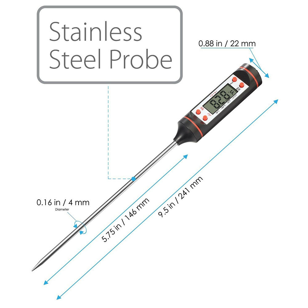 2 Stuks Vlees Thermometer Instrumenten Keuken Temperatuur Detector Digitale Koken Eten Probe Elektronische Bbq Bakken Gebak