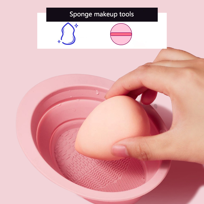Faltbare Silikon Make-Up Pinsel Reinigung Schüssel Puderquaste Waschen Weiche Matte Lidschatten Pinsel Saubere Werkzeuge Wäscher Box