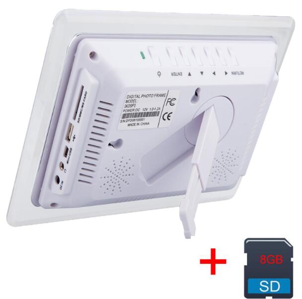 7 zoll digitaler foto rahmen hd elektronische fotoalbum Ultra-dünne tragbare lcd Bildschirm hochzeit foto digitalen bilderrahmen: Weiß und 8GB Karte / uns-Stecker