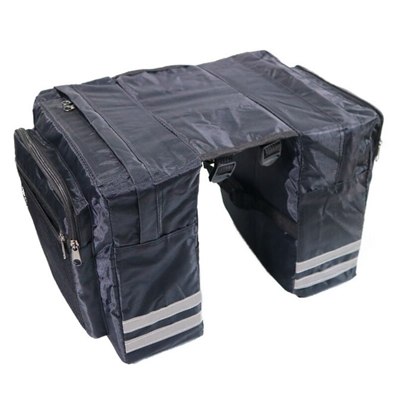 MTB Road Bicycle Carrier Bag Rear Rack Bike Trunk Bag Luggage Pannier Back Seat Double Side Waterproof Cycling Storage Bag: BK