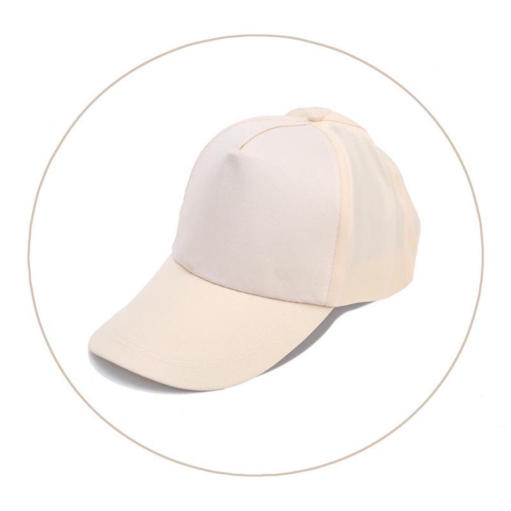 Sport Baseball Cap Lente En Zomer Leisure Hoofd Slijtage Hoofddeksel Visor Baseball Cap Effen Kleur Hoed Verstelbare Mannen Vrouwen Caps: 05  beige